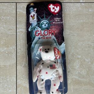 Ty White and Red Stuffed Bear Plush Toy